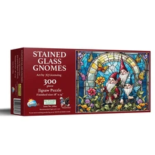 SunsOut Stained Glass Gnomes 300 pc Jigsaw Puzzle