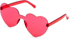Heart Sunglasses for Women Rimless Sunglasses Heart Shaped Sunglasses Candy Col
