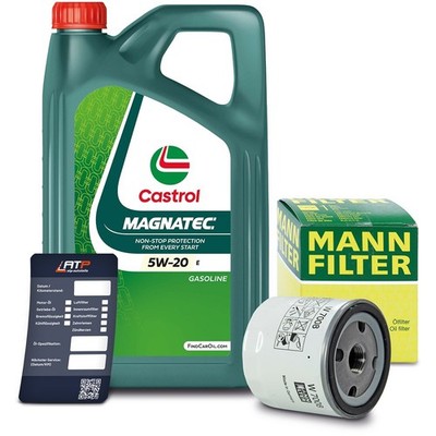 MANN ÖLFILTER + 5l CASTROL 5W-20 FÜR FORD C-MAX FOCUS KUGA MONDEO ECO BOOST