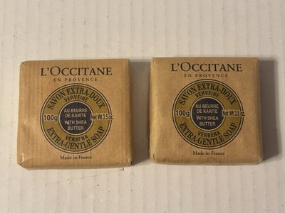 L'Occitane Verbena Shea Butter Extra Gentle Soap Bar 100g/3.5oz France Lot of 2