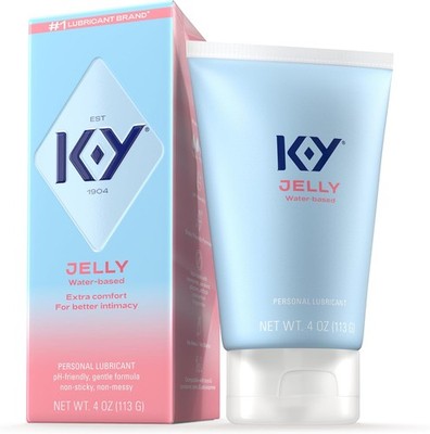 K-Y Jelly Personal Lubricant 4oz Water-Based Formula Latex Condom Safe