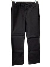 NYDJ High Rise Straight Relaxed Ankle Jeans Size 14 Black Lift Tuck Technology