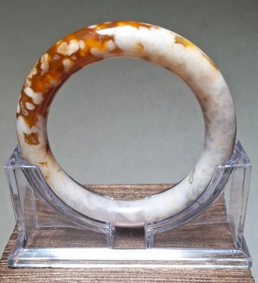 54.5mm Natural Stone Jade-style Bracelet Bangle, Possibly Agate or Coral Agate