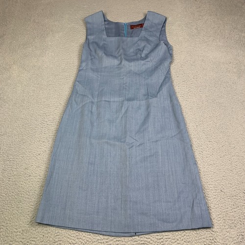 Ermenegildo Zegna, Ermenegildo Zegna Womens S (35x38) Dress Blue Woven Cloth Australian Wool Escada