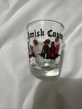 Amish Country Shot Glass Travel Souvenir Barware Hex Sign Barn Horse Carriage 