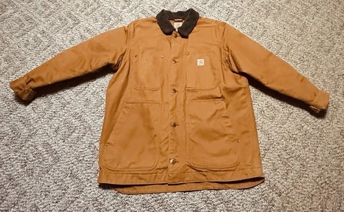 Carhartt Full Swing Jacket Khaki Pockets 102707-211 Mens Size Large Regular
