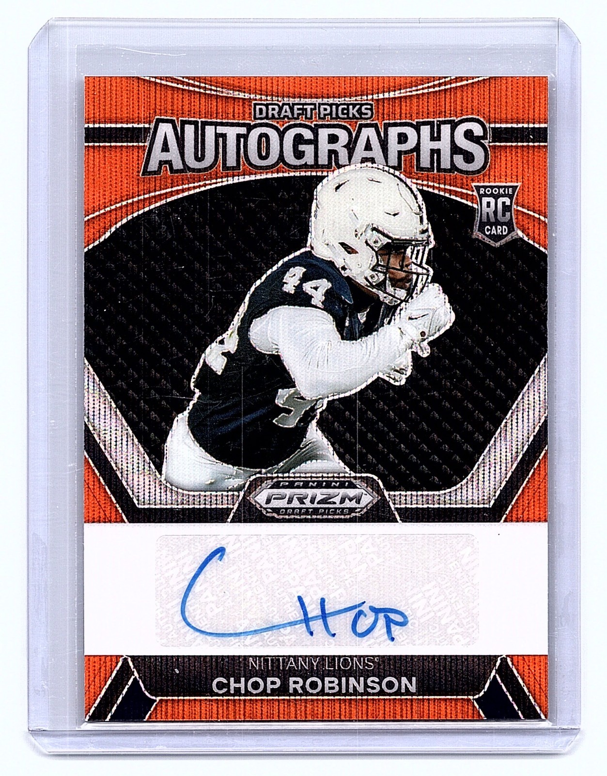 2024 Panini Prizm Draft Picks Chop Robinson Orange Wave Auto /75