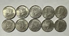 1964 KENNEDY 90% Silver Half Dollar Coins 10 pieces (Lot D)
