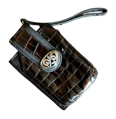 Vintage Brighton Eves Delight Leather Front Pouch Credit Card Wristlet Wallet