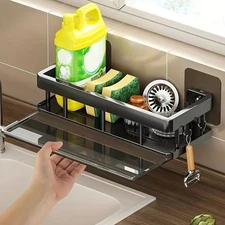 Wall-Mounted Multi-Functional Organizer - No-Drill for Kitchen & Bathroom