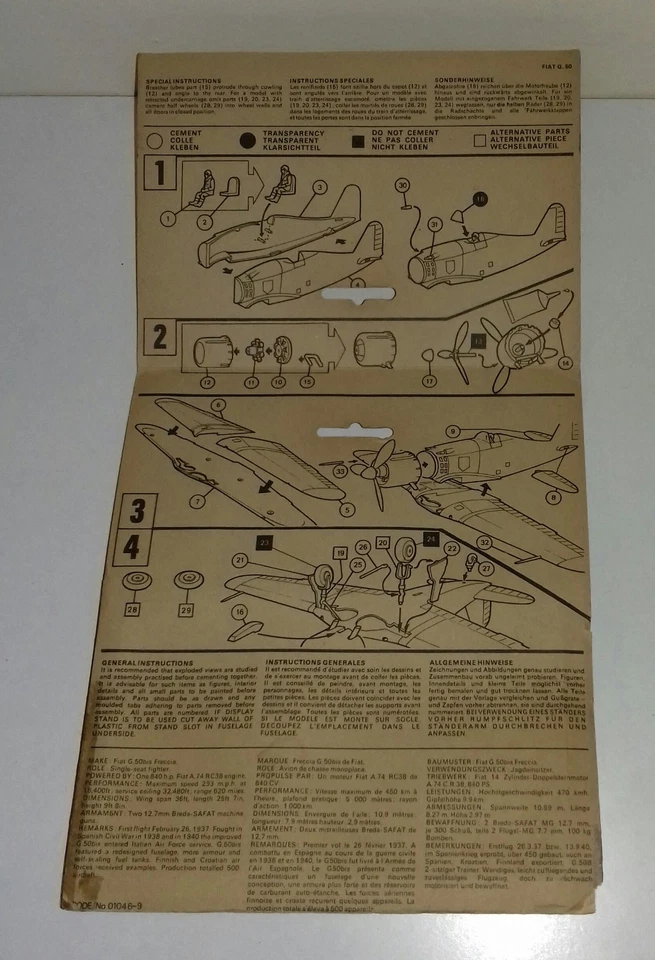 FIAT G 50   KIT 1/72 AIRFIX  REGIA AEREONAUTICA - Immagine 2 di 2