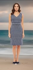 Tory Burch Women's Navy Blue Sheath Dress Size 6 GORGEOUS dress