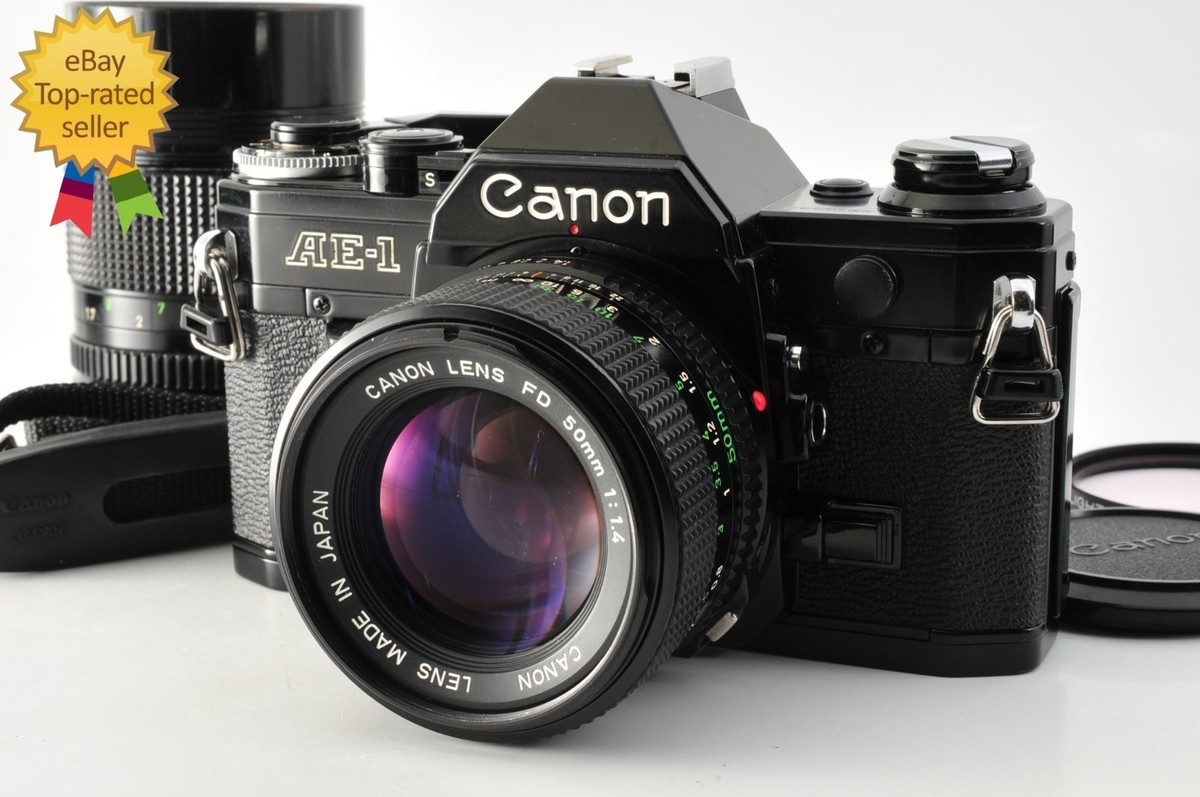 2 Lens [ MINT ] Canon AE-1 Silver Film SLR FD 50mm f1.4 , 135mm f2