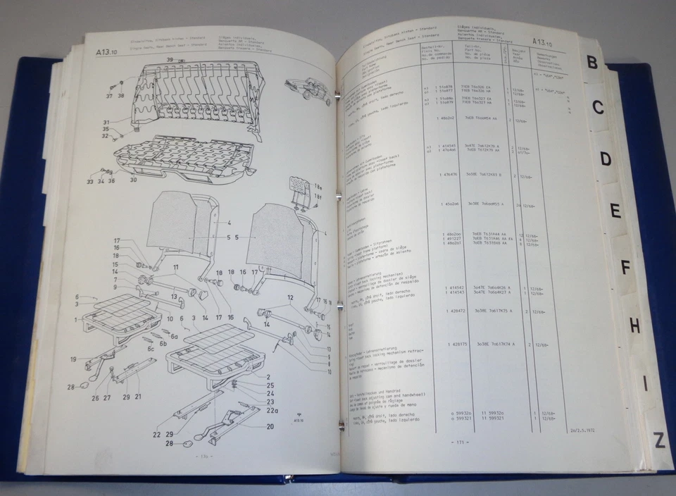 Catalogo Parti / Elenco Ricambi Ford Capri I + II Anni 1968 - 1977 - Immagine 3 di 4