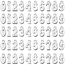 YionZian 100Pcs/200Pcs Silver Year Number Charms 0.6"x0.3"x0.07",