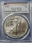 A 2020 SILVER EAGLE PCGS MS70, FIRST STRIKE FLAG
