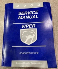 New DaimlerChrysler Corporation 2002 Dodge Viper Service Manual - Original - ASE