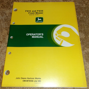 1988 john deere F915/F935 front mower operators manual very good used
