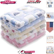 Flannel Throw for Pets - 3 Cute Elephant Pattern Blankets, 30x20 Inches