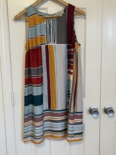 Ann Taylor Loft Womens large Petite Striped Career Tank Shift Dress Sleeveless