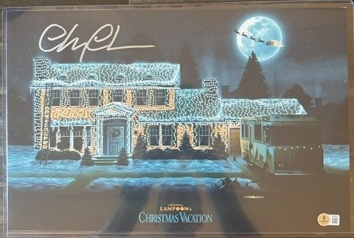 CHEVY CHASE SIGNED AUTO MOVIE CHRISTMAS VACATION 11X17 PHOTO BGS AUTOGRAPHED C