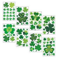 8 Blatt Glitzernde St. Patrick's Day-Fensteraufkleber,