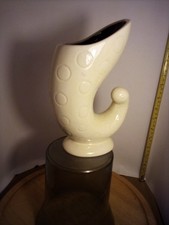 Dartmouth Pottery Vase  Shell / Horn of Plenty  Shaped Devon Vintage 50s