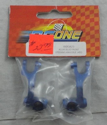 Imex RC One Blue Aluminum Steering Knuckles for Traxxas Jato Nitro Truck 3823