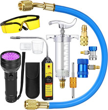 8 Pcs Ac Leak Detector Kit R1234yf R134a R410a Hand Push Compressor Manual Ac Oi