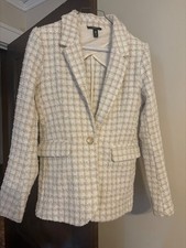 women's size small white and gold tweed Aqua blazer