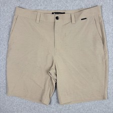 Travis Mathew Private Pier Golf Shorts Men's 36 Beige Khaki Performance