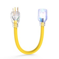 30 Amp 3 to 4 Prong RV Generator Adapter Cord, NEMA L5-30P to L14-30R, UL Lis...