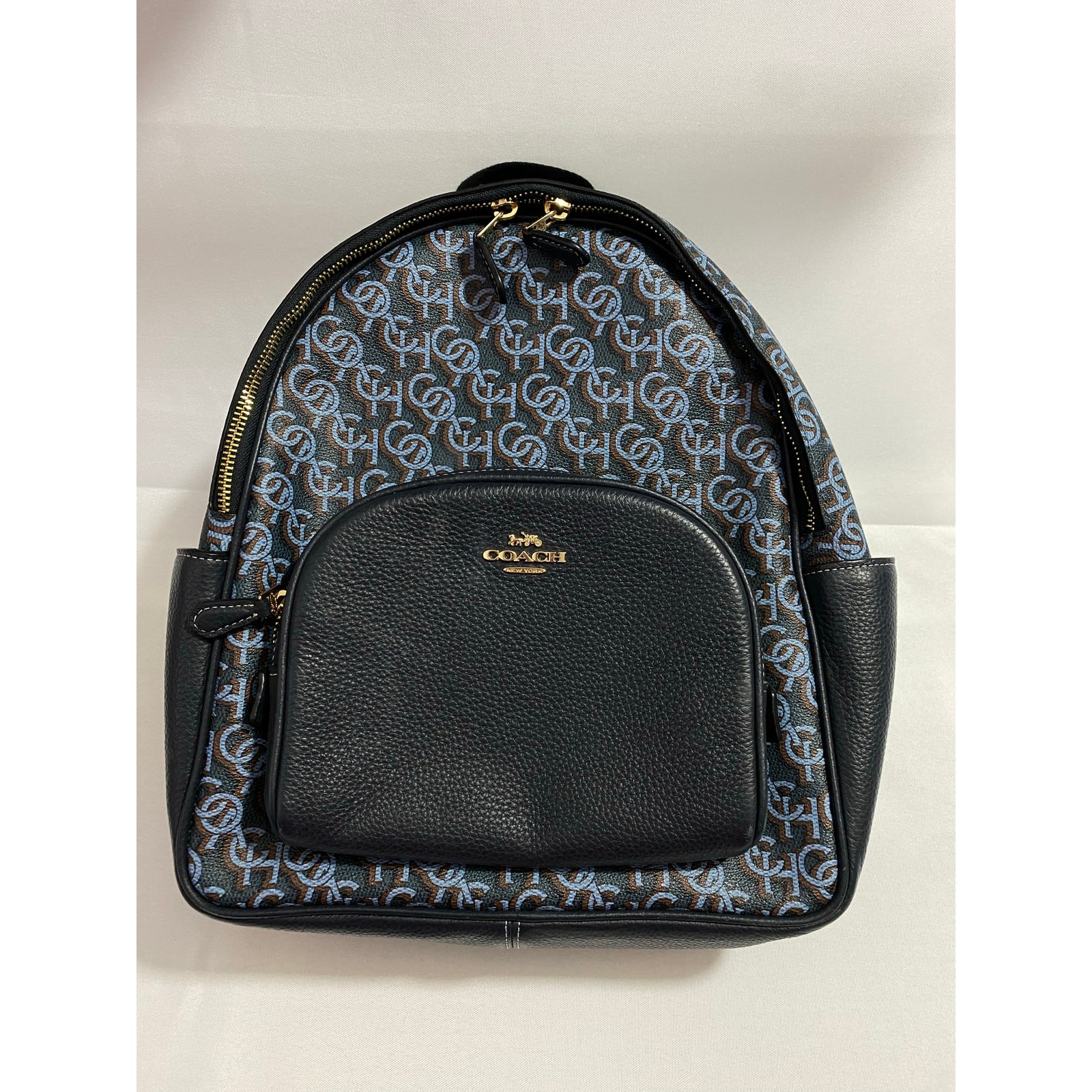 Coach Backpack + Wristlet Set – All Blue Signature Logo – Matching Pair image 2
