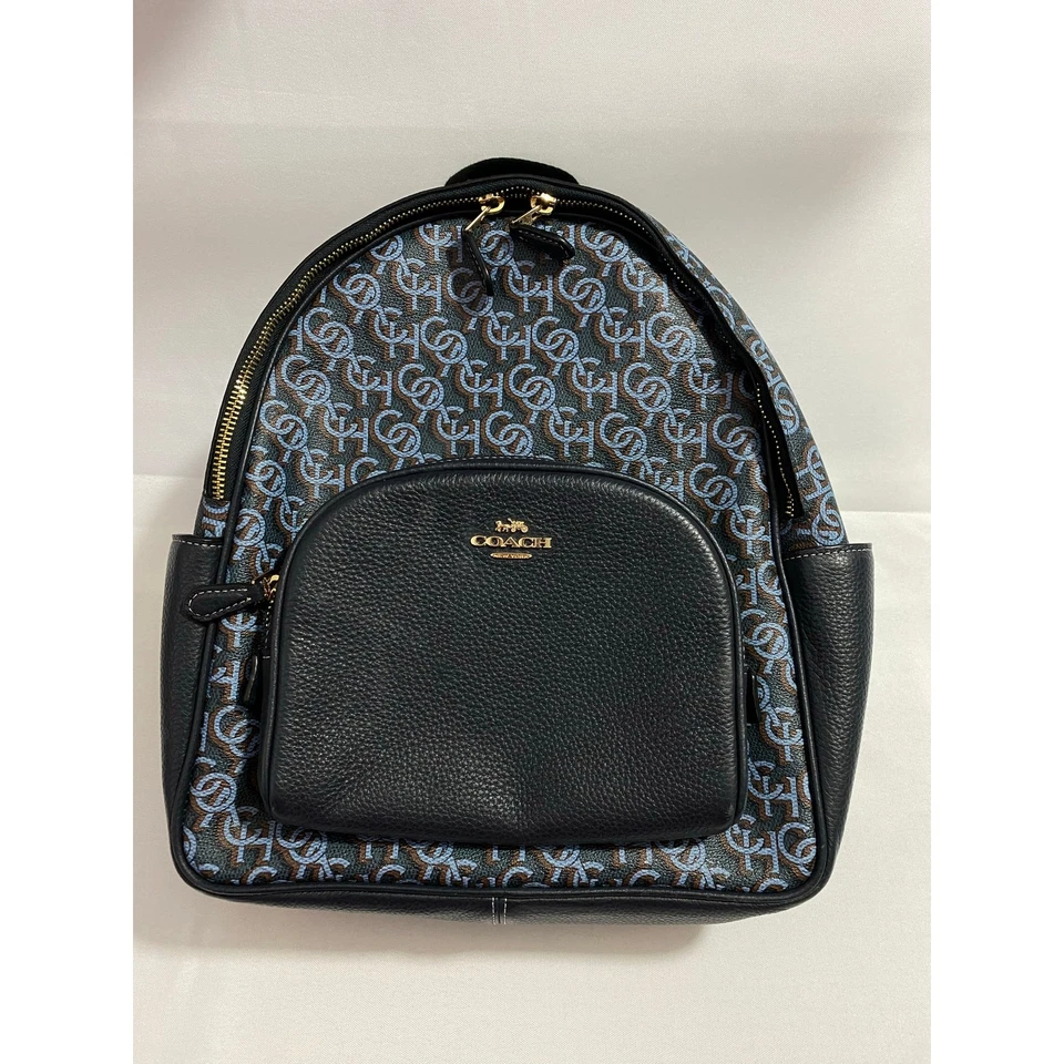 Рюкзак Coach + набор с ремешком — полностью синий фирменный логотип — подходящая пара - Изображение 2 из 4