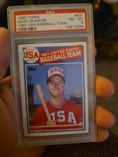 1985 Topps Mark McGwire Rookie 84 USA Baseball Team card #401 PSA 8