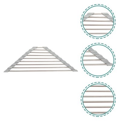 Light Grey Roll Up Dish Drying Rack Stainless Steel Sink Drainer for Kitchen Use