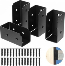 4 Pcs 2" x 4" Stainless Steel Deck Railing Brackets Connectors, Black Railing Wo