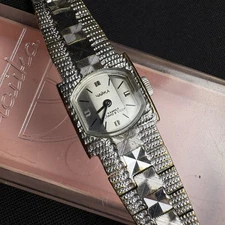 Vintage Chaika 17 Jewels watch USSR white gold plated 1980s