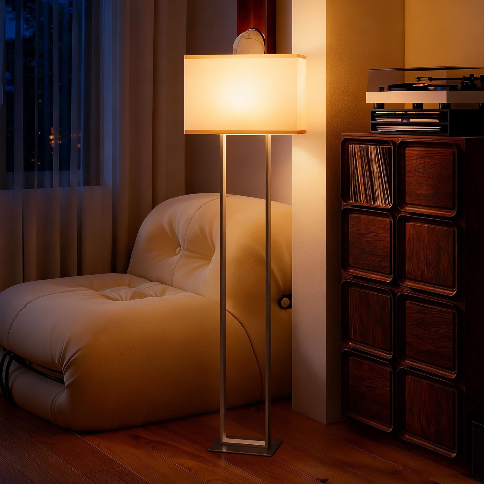 HOMCOM Lampada da Terra Bianco Dimmerabile - Piantana con Pedale - 1