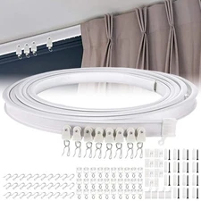 Flexible Bendable Ceiling Curtain Track Set Single Rail System w/Hook Bracket 3M