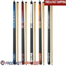 5pcs 58 Inch Pool Cues Hardwood Shaft 13mm Leather Tips Billiard Game Supplies