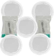 5x in Ceiling Wall Surround Sound Speakers and Cables 100.031B