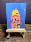 ACEO - Original Art Card - Whimsy Fish -  Acrylic - Art by Chels - OOAK — photo 3