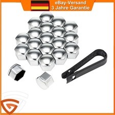 20x Radbolzen Kappen 17mm Chrom Mit Abzieher Werkzeug Für Schrauben Muttern