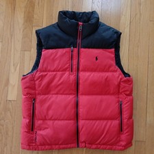 Polo Ralph Lauren Down Puffer Vest Mens XL Red Black 90s Y2K Feather RL/150 EUC
