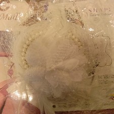 White Short Bridal Birdcage Veil Fascinator H...