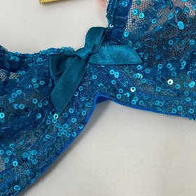 Agent Provocateur Czarina SOIREE Blue Sequin Bra 36B NWT