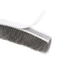 Brush Weather Strip Adhesive Felt Door Seal Strip 197Inch L X 0.6 Inch Gray