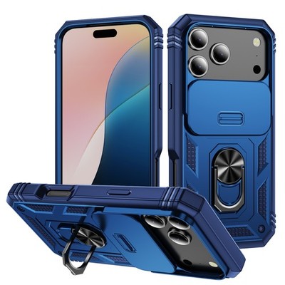 For iPhone 17 Pro Max 16 15 14 13 12 11 Heavy Duty Case w/ Slide Camera Cover
