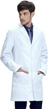 100 Cotton Premium Lab Coat for Men Smartphone  Tablet Pockets Tailored Fit...